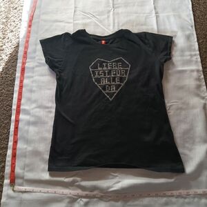 Rammstein Black Graphic T-Shirt Liebe Ist Für Alle Da Rhinestone